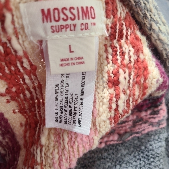 Mossimo Gray Nordic Striped Knitted Open Front Drape Cardigan - Picture 5 of 5